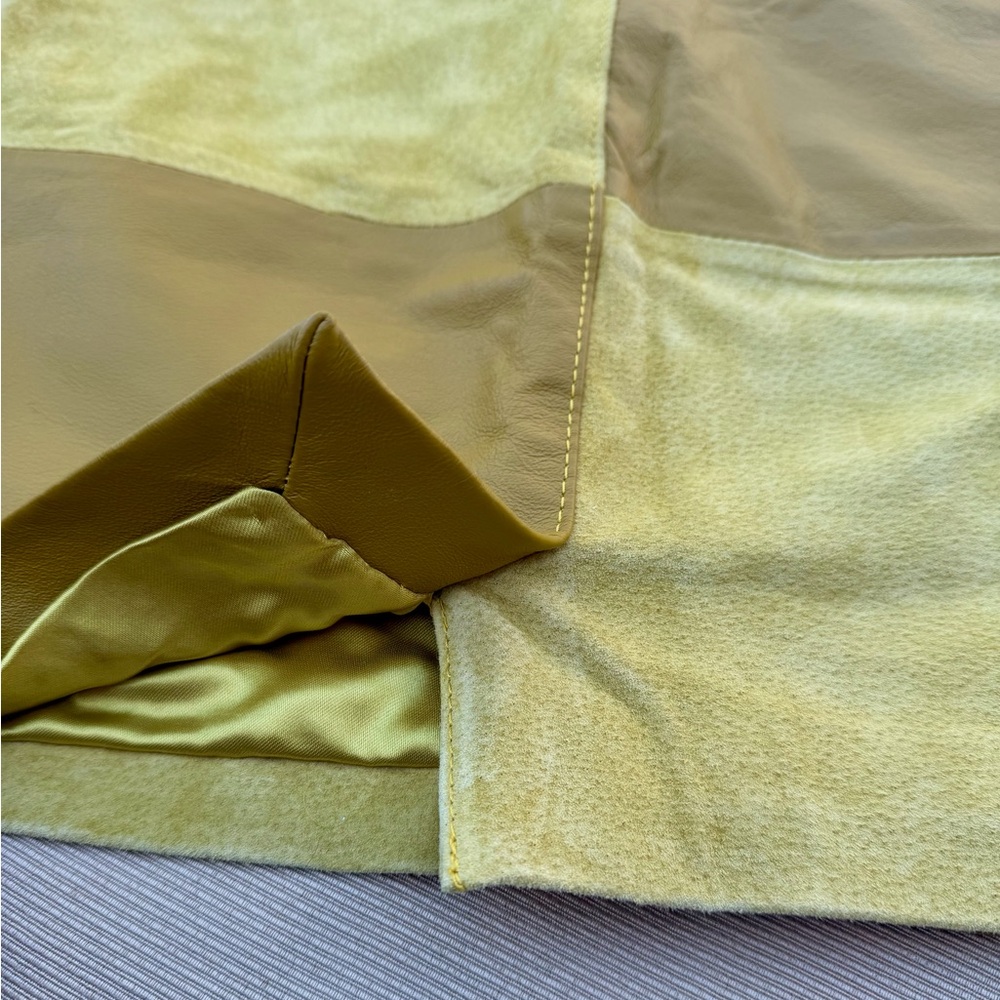 Vintage Patchwork Genuine Leather Mini Skirt - image 3